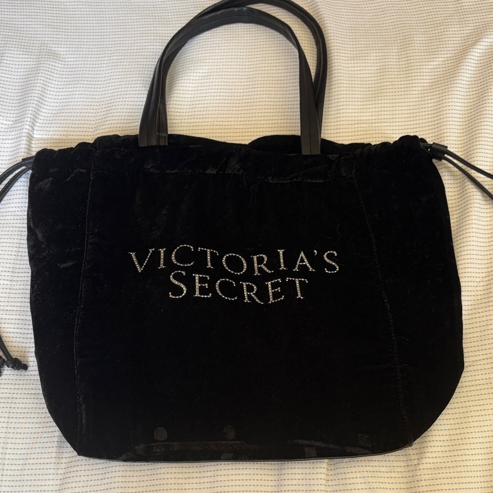 Victoria's Secret Black Velvet Tote